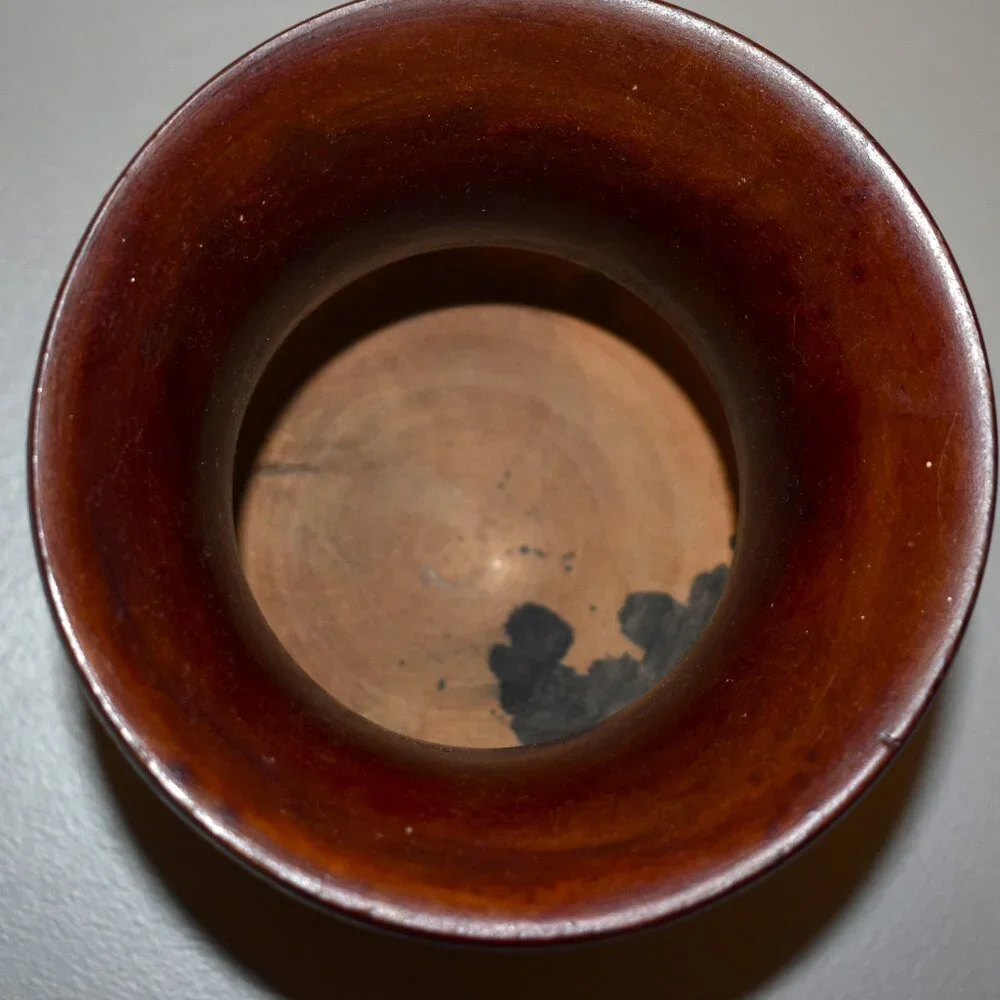 Unbranded Hand Carved Wooden Vase Home Decor Brown Excellent‎ Etched Floral Boho